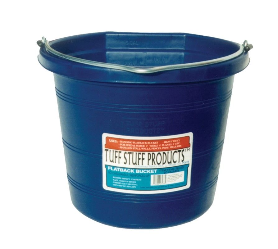 Flatback Plastic  Bucket  Blue 5 GAL
