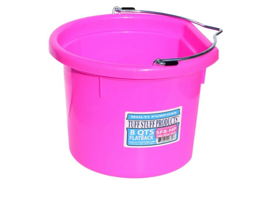 Flatback Plastic  Bucket  Pink 8 QT