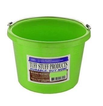 Round Plastic Bucket 8 QT Lime Green