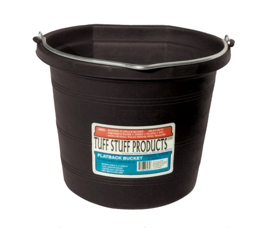 Flatback Plastic  Bucket Black 5 GAL