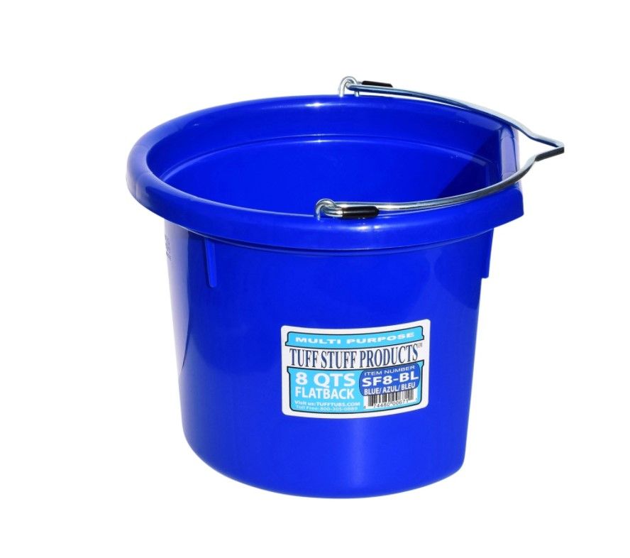 Flatback Plastic  Bucket Blue 8 QT