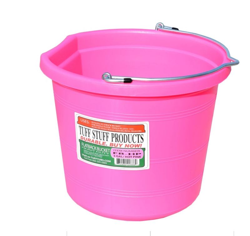 Flatback Plastic  Bucket  Pink 5 GAL