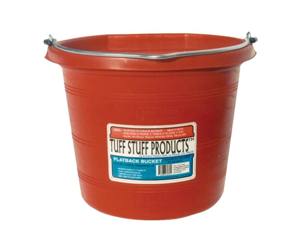 Flatback Plastic  Bucket Red 5 GAL