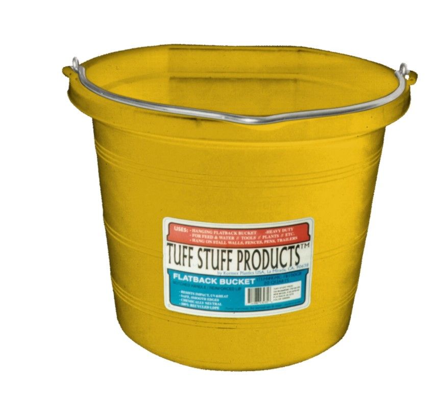 Flatback Plastic  Bucket  Yellow 5 GAL