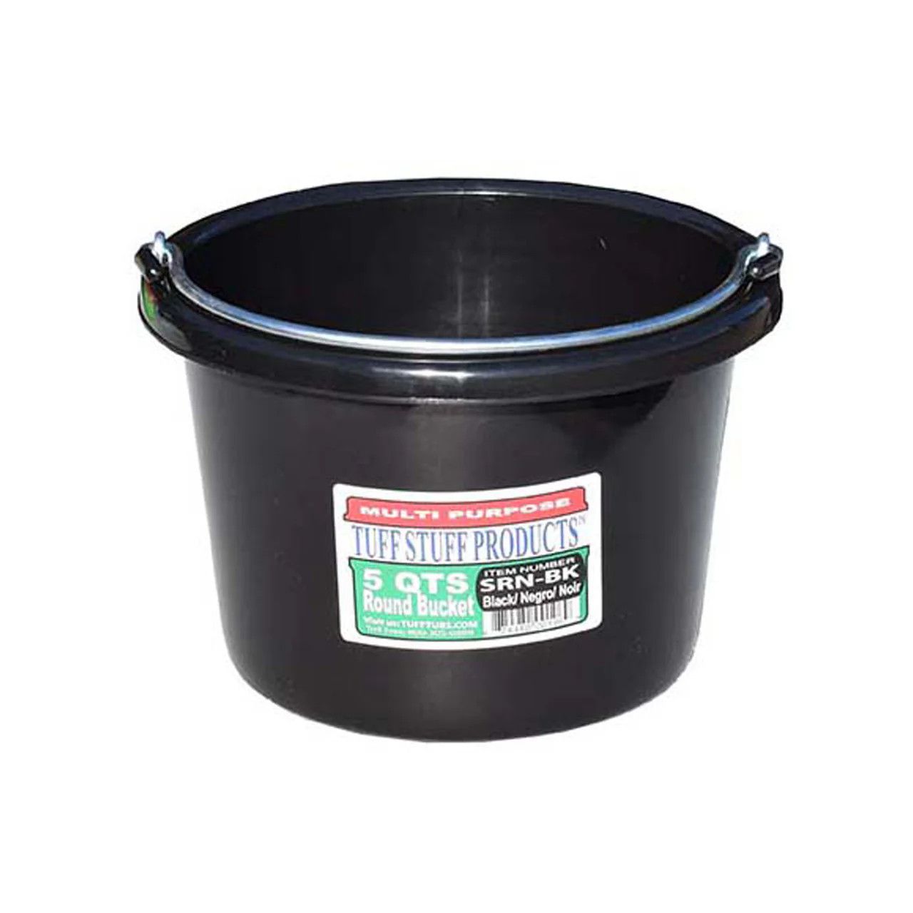 Round Plastic Bucket 5 QT Black