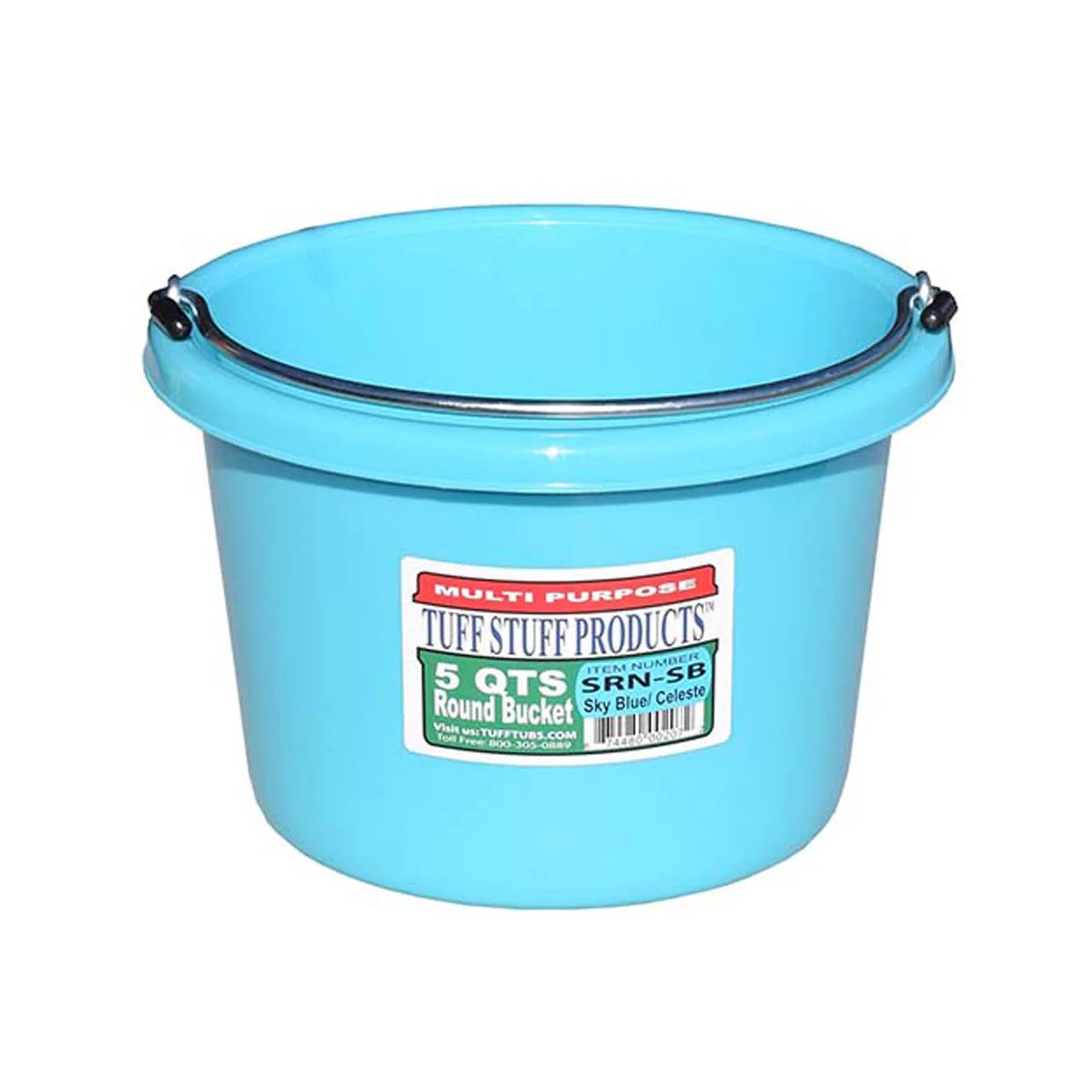 Round Plastic Bucket 5 QT Sky Blue