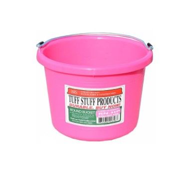 Round Plastic Bucket 8 QT Pink