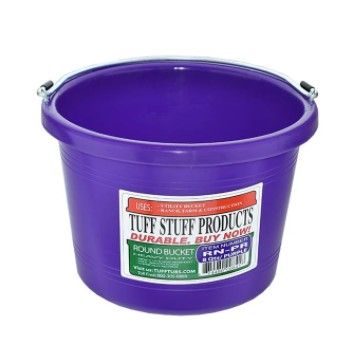 Round Plastic Bucket 8 QT Purple