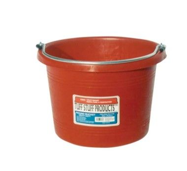 Round Plastic Bucket 8 QT Red