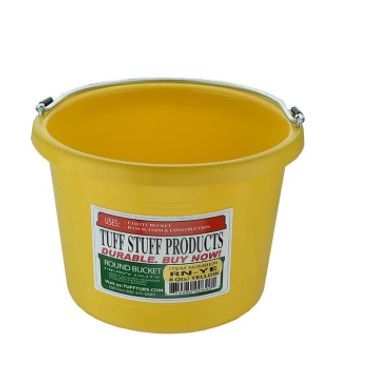 Round Plastic Bucket 8 QT Yellow