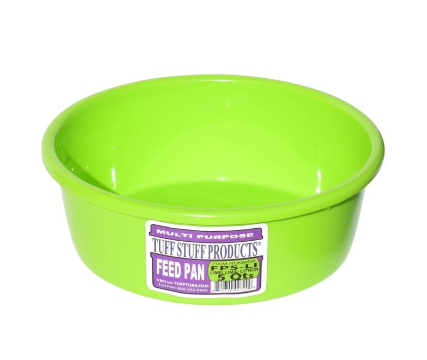 Round Plastic Feed Pan 5 QT Green