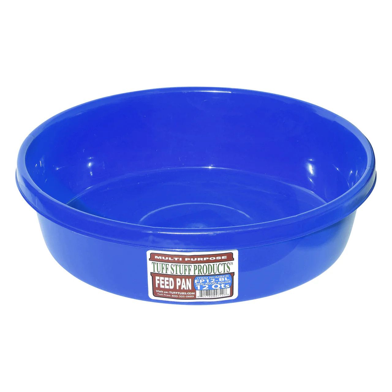 Round Plastic Feed Pan 12 QT Blue