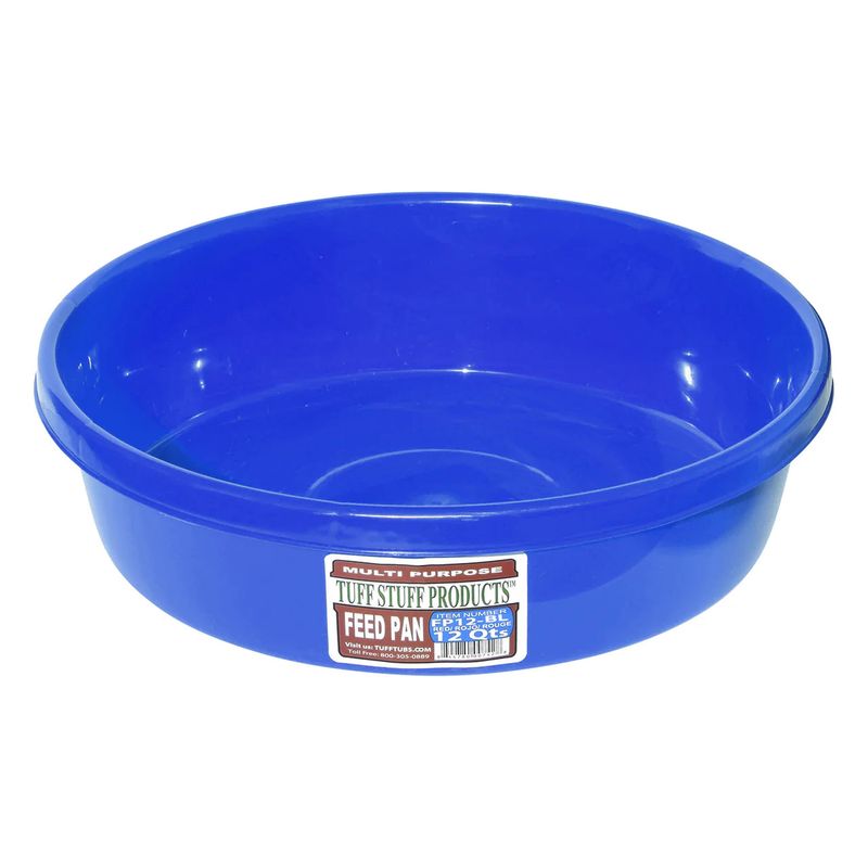 Round Plastic Feed Pan 12 QT Blue