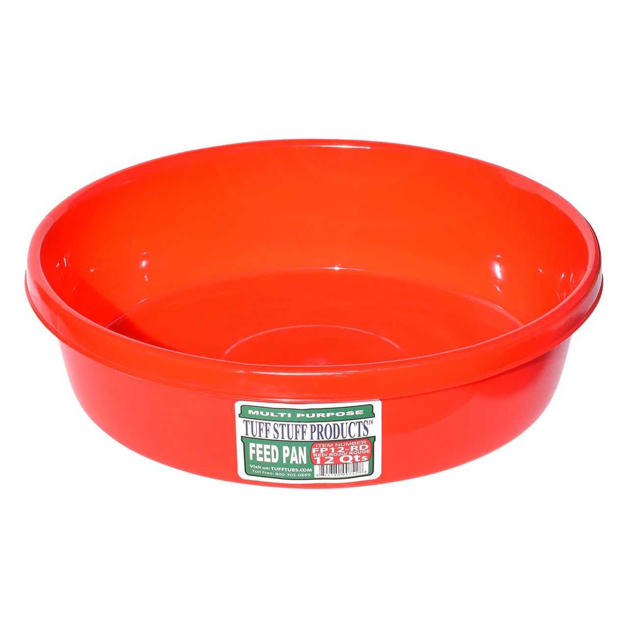 Round Plastic Feed Pan 12 QT Red