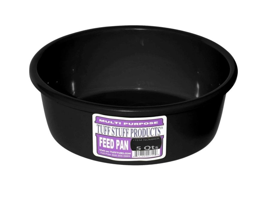 Round Plastic Feed Pan 5 QT Black