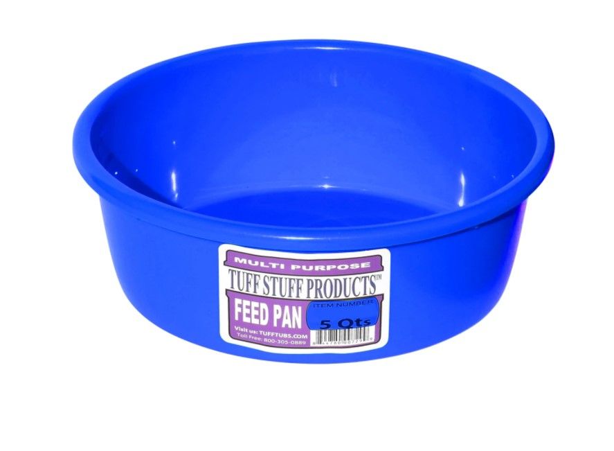 Round Plastic Feed Pan 5 QT Blue