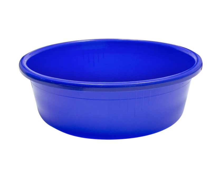 Round Plastic Feed Pan 9 QT Blue
