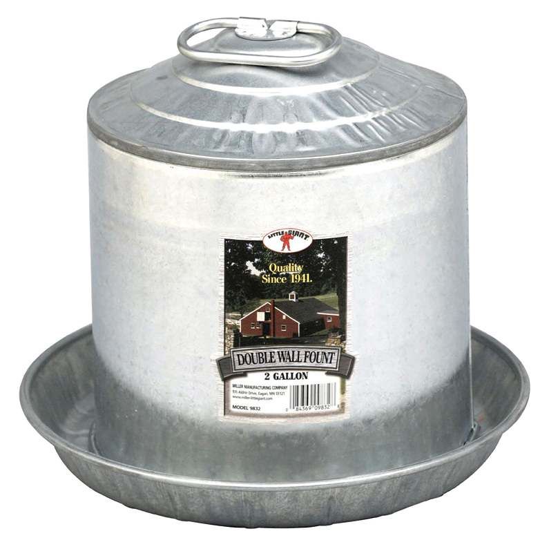 Galvanized Double Wall Poultry Fount 2 GAL