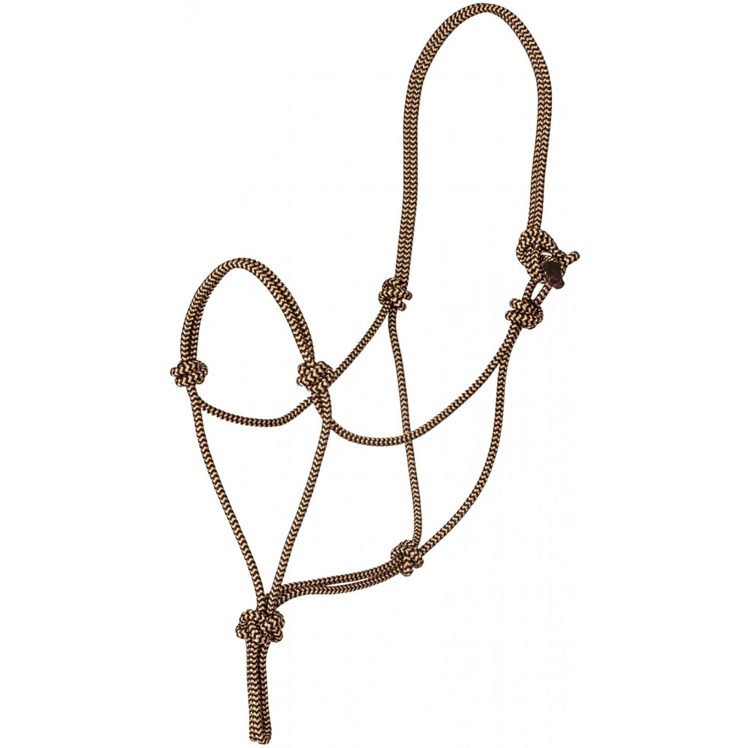 Mustang Premium Nylon Rope Halter Black/Tan