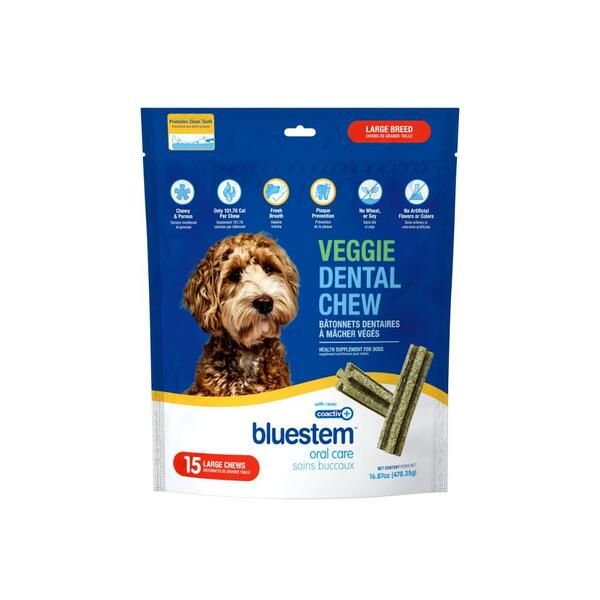 Bluestem Veggie Dental Chews Coactiv+ Large 15CT*~