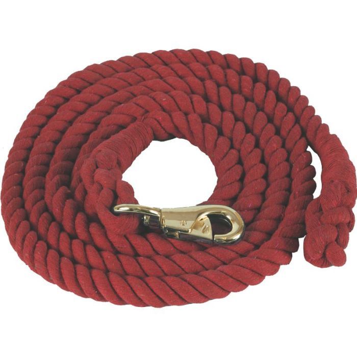 Cotton Lead Rope w/ Bull Snap 10&#39; Red