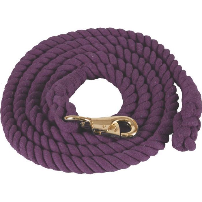 Cotton Lead Rope w/ Bull Snap 10&#39; Purple