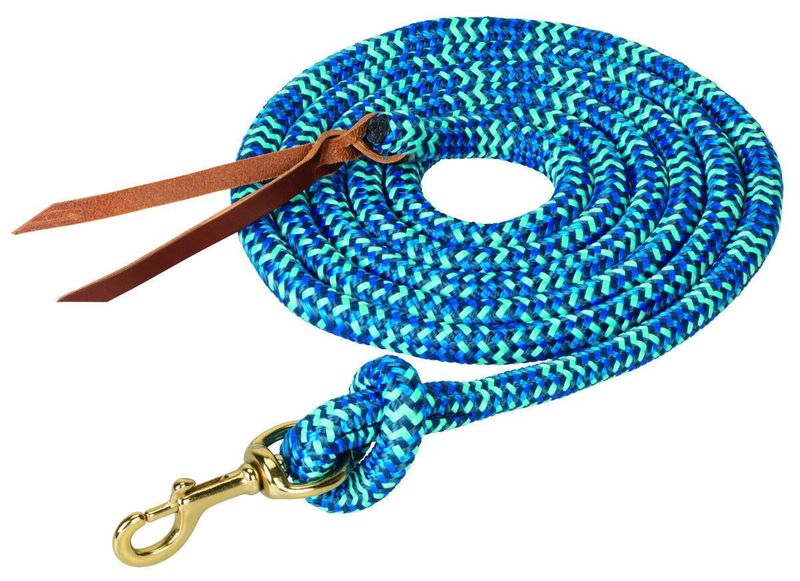 Cowboy Lead Rope w/ Removeable Snap Navy/Aqua