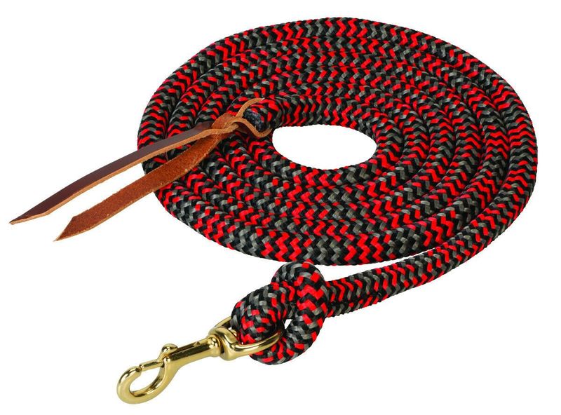 Cowboy Lead Rope w/ Removeable Snap Red/Black