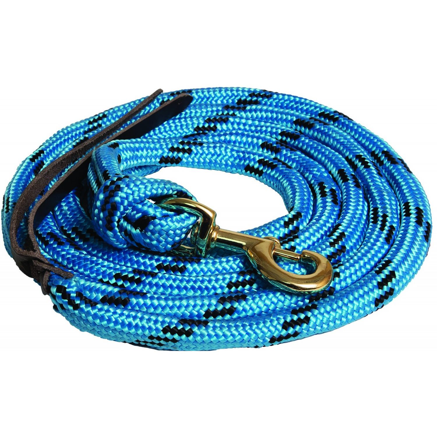 Mustang Cowboy Poly Lead 9&#39; Black/Turquoise
