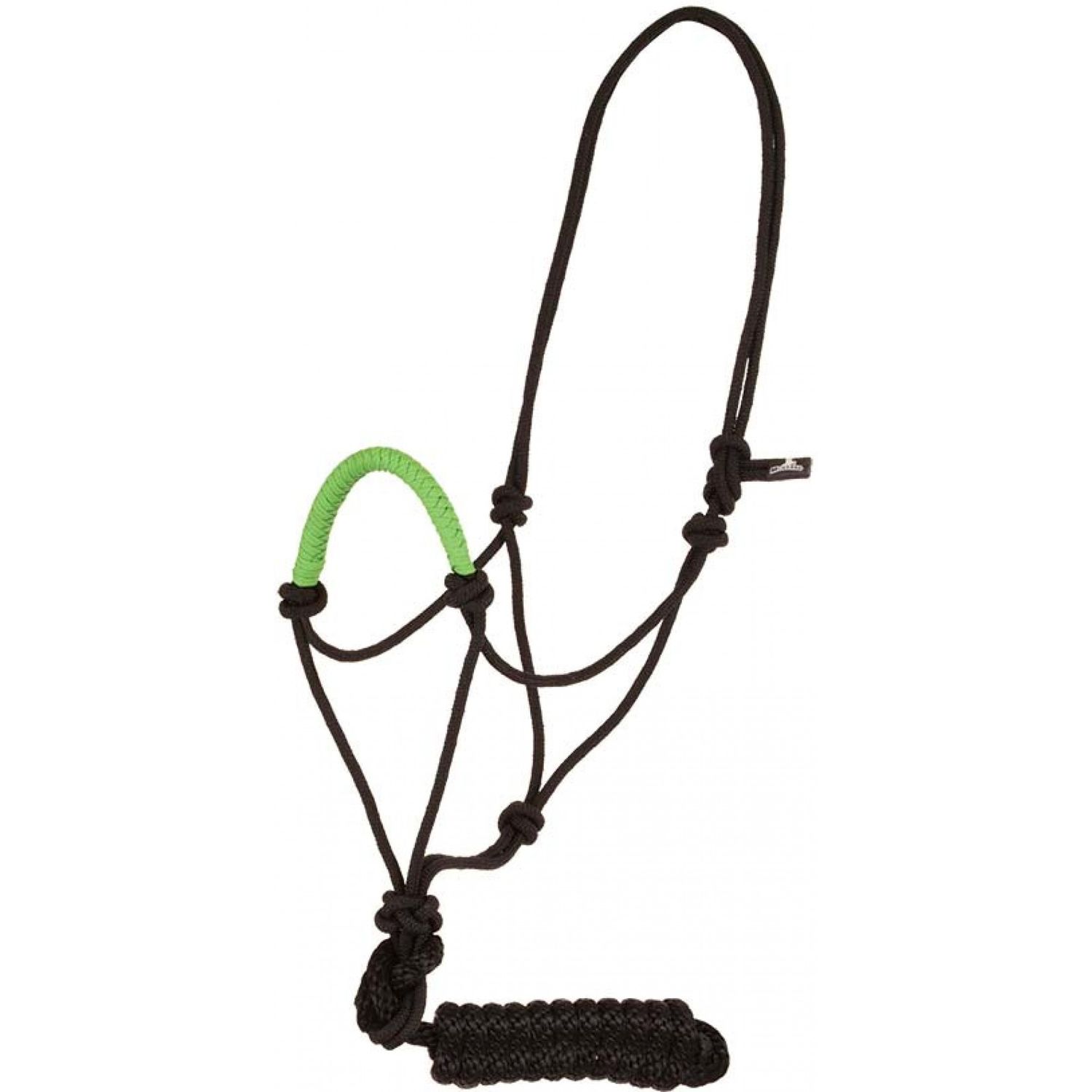 Mustang Solid Nose Rope Halter w/ Lead Lime