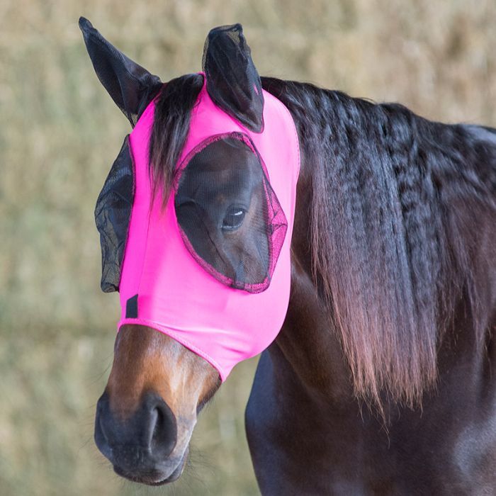 Comfort Fit Lycra Fly Mask Pink L