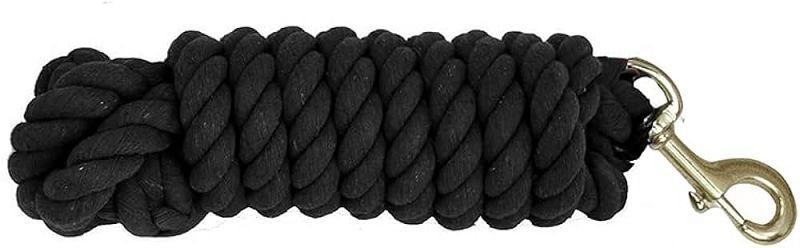 Cotton Lead Rope w/ Bolt Snap 10&#39; Black