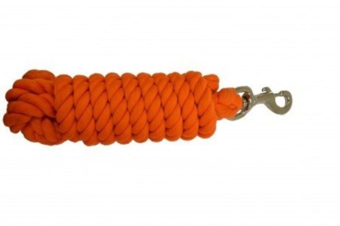 Cotton Lead Rope w/ Bolt Snap 10&#39; Orange