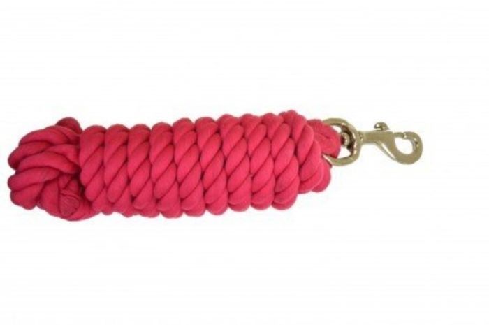 Cotton Lead Rope w/ Bolt Snap 10&#39; Red