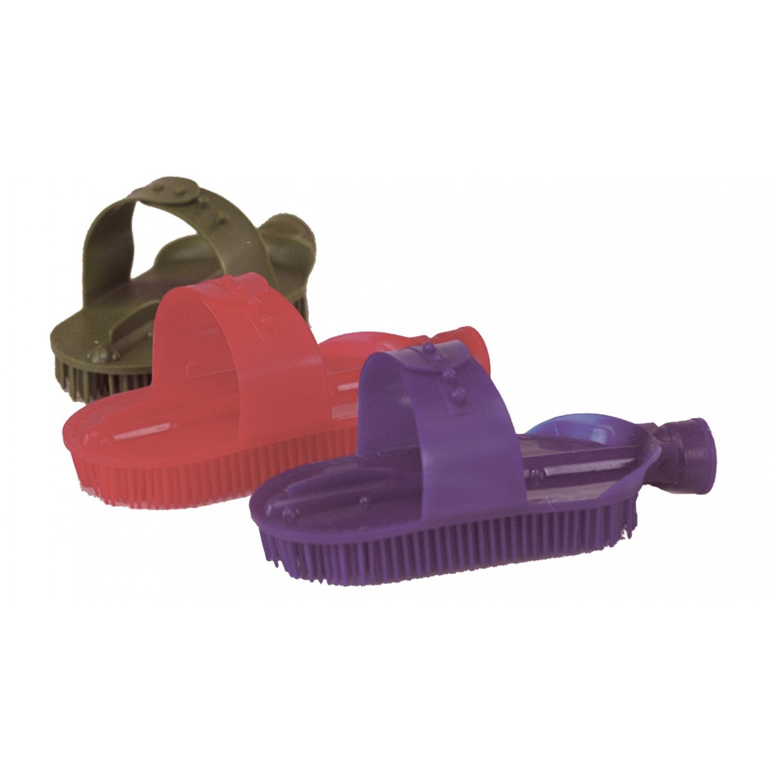 Plastic Curry Comb w/ Hose Attachment Green