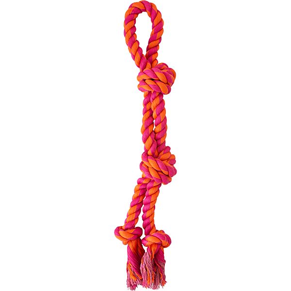 Knotty Split Rope Orange &amp; Pink 17.75"
