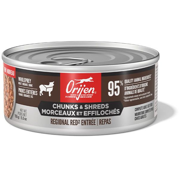 Orijen Chunks &amp; Shreds - Regional Red Entree [CAT] 155GM