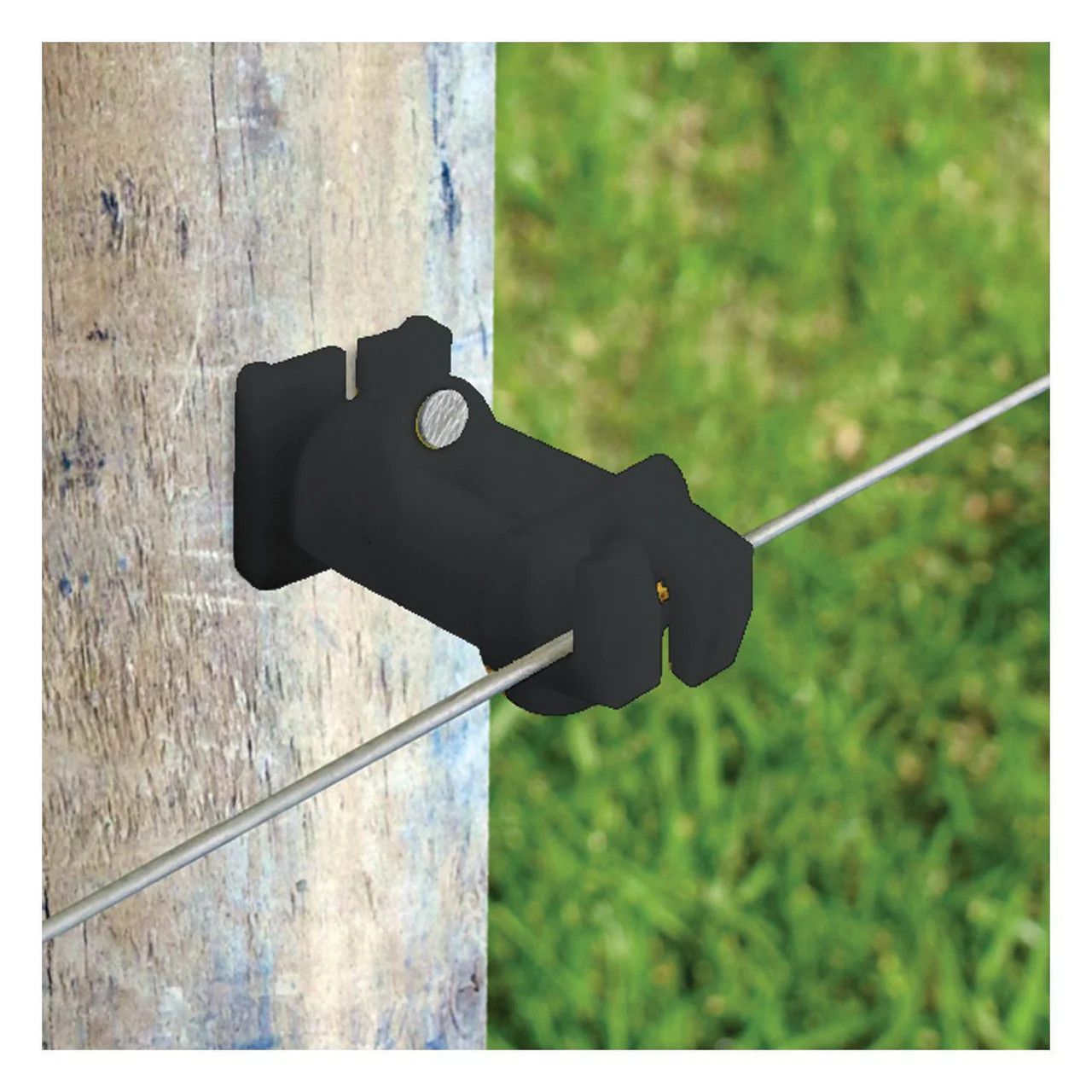 Patriot Wood Post 2&quot; Slant w/ Nails Insulator Black 25PK