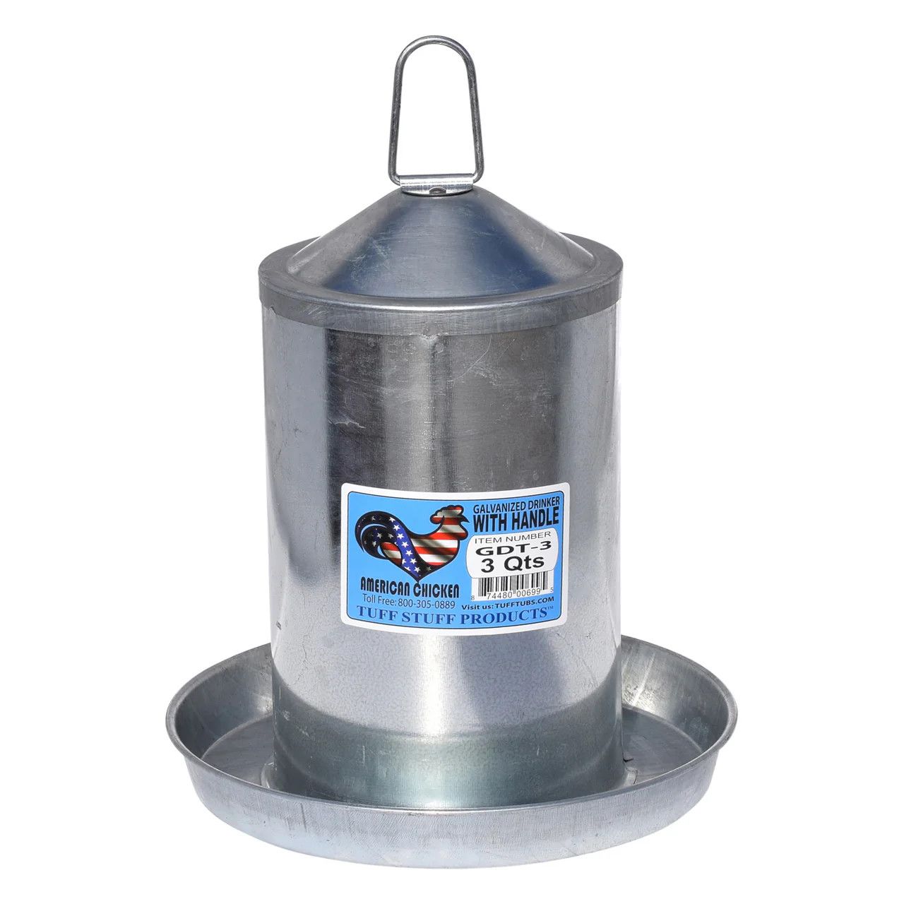 Tuff Stuff Galvanized Poultry Drinker 3QT