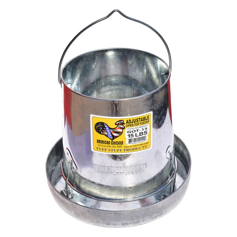 Tuff Stuff Galvanized Open Top Poultry Feeder 15LB