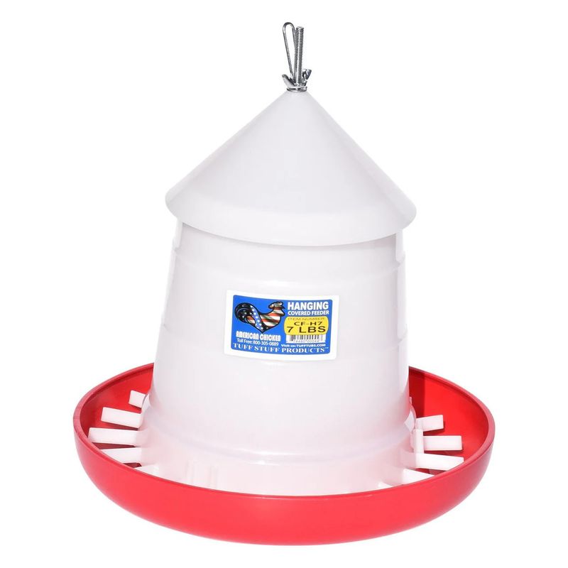 Tuff Stuff Plastic Hanging Covered Poultry Feeder 7LB