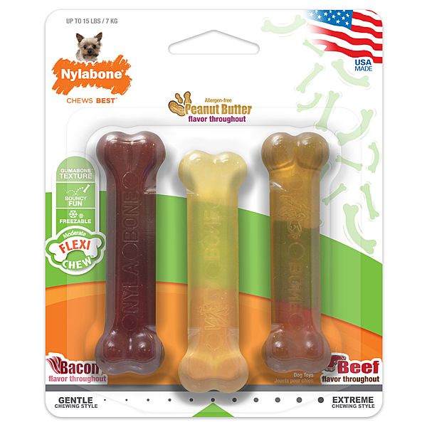 FlexiChew Peanut Butter, Bacon &amp; Beef Petite 3PK