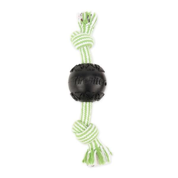 Tire Biter Ball Treat Station w/12" Extra 2 Knot Bone Med 3"