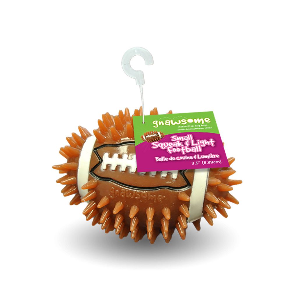 Gnawsome Football - Squeak &amp; Light 3.5"