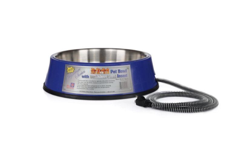 Heated Pet Bowl w/ Stainless Steel Insert 3QT 40W