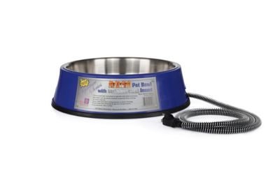 Heated Pet Bowl w/ Stainless Steel Insert 3QT 40W