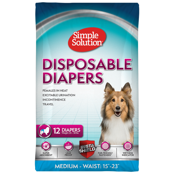 Simple Solution Disposable Diapers Medium 12PK