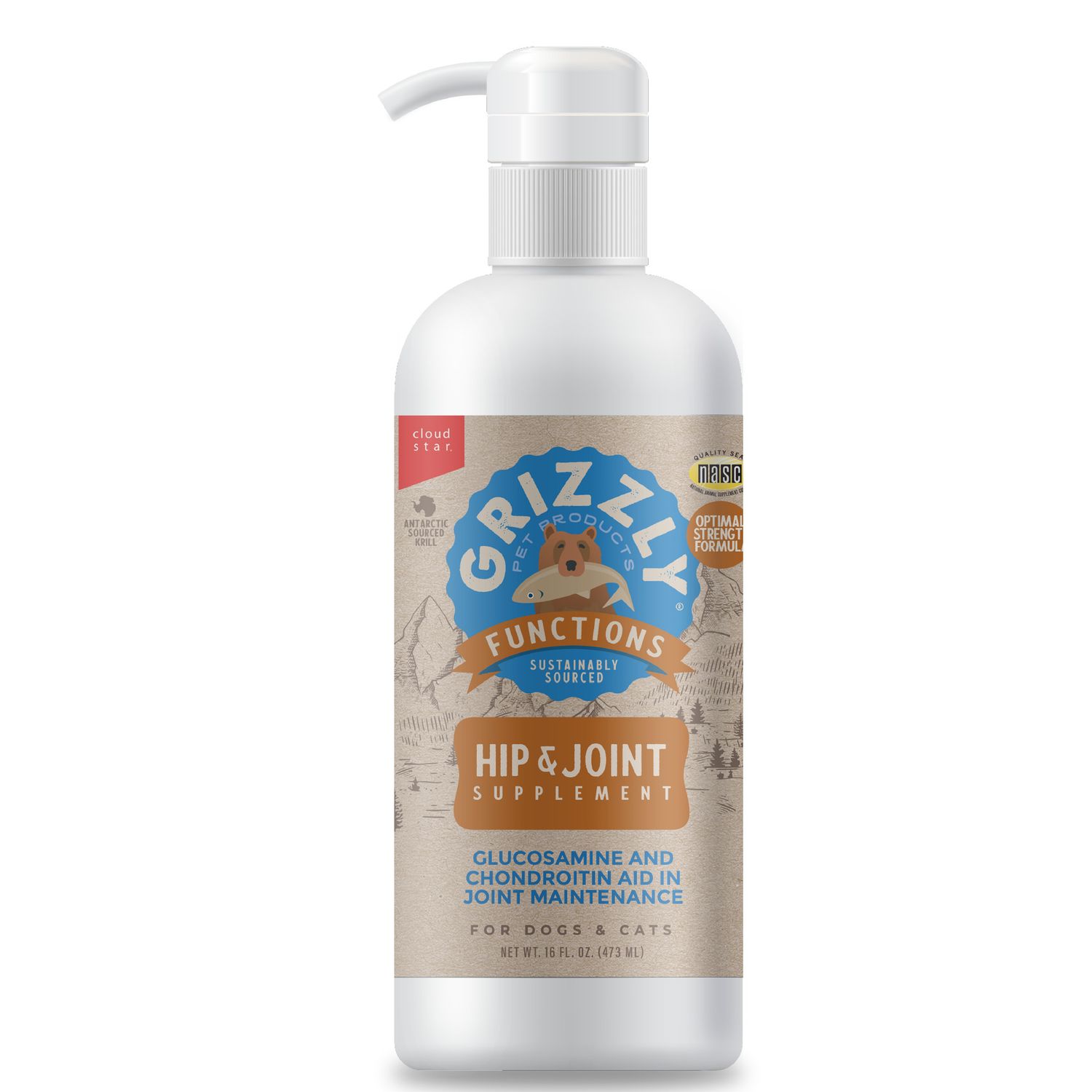 Grizzly Joint Aid Hip&amp;Joint Support Liquid Supplement 16OZ