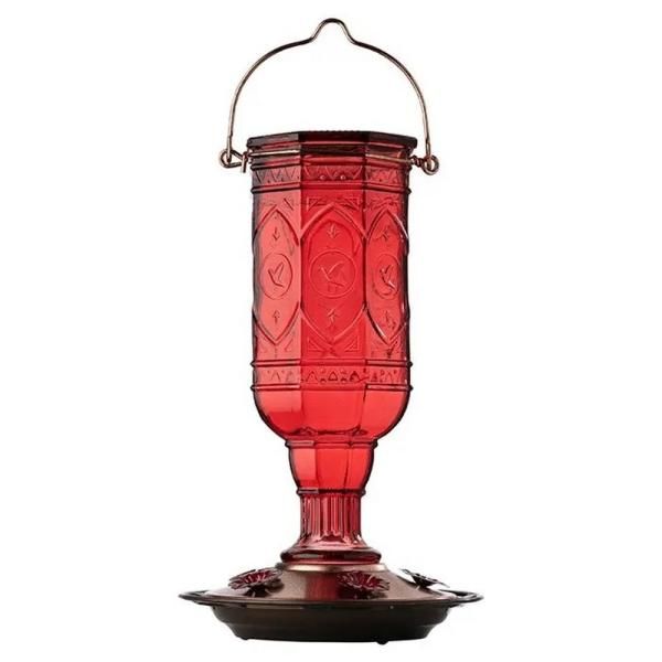 Hummingbird Feeder Red Jewel Glass
