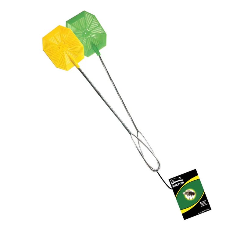 Fly Swatter Metal Handle Assorted Colours